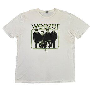 Weezer T Shirt Mens 2XL White Short Sleeve Band Graphic Tee Green Album